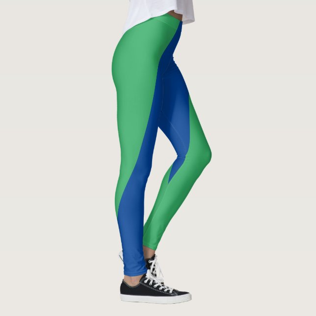Legging Leggens verdes e azuis brilhantes para Malhação (Direita)