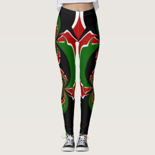 Legging Leggens Vermelhas, Brancas E Verdes