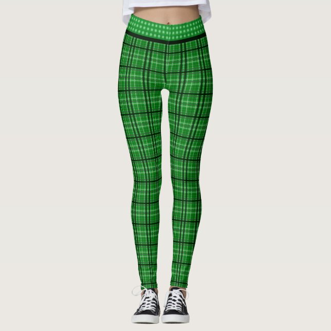 Legging Leggens Xadrezes verdes (Frente)