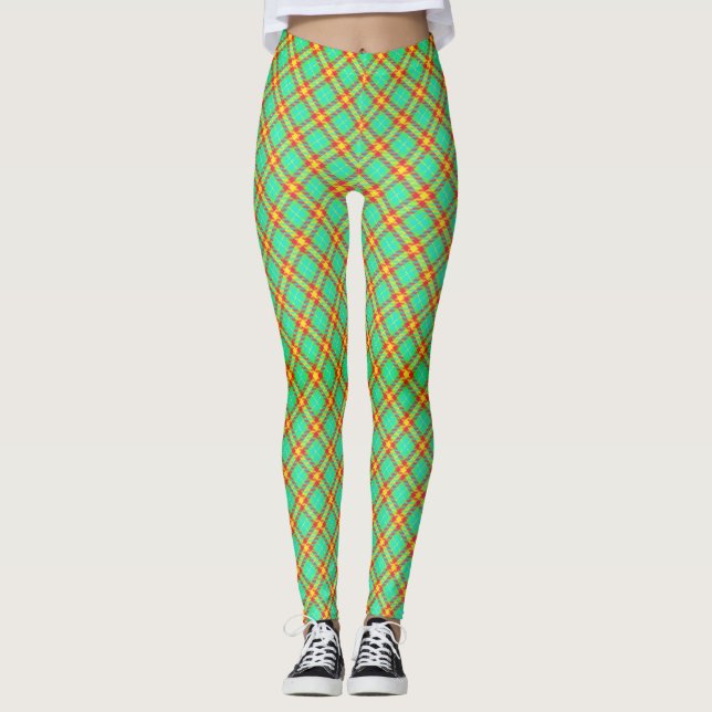 Legging Leggens Xadrezes verdes (Frente)