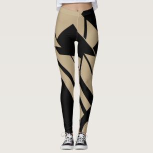 Legging Leggin de design geométrico médio, preto