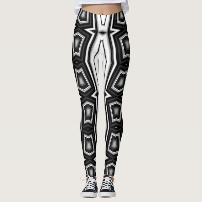 Legging Leggin "Ratti_Creative_Arts" preto branco clássico (Frente)