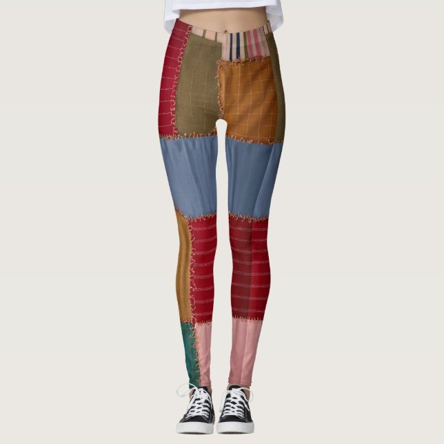 Legging "Leggings ChromaStitch: Fusão Vibrante de Cores" (Frente)