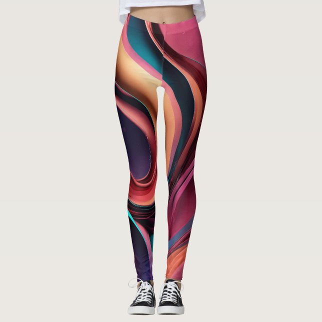 Legging "Leggings de Abstrato Glam: Elevem seu estilo" (Frente)