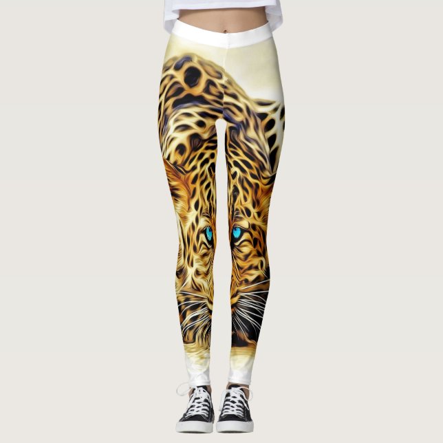 Legging Leggings-leopardo Douradas e metálicas e calças de (Frente)
