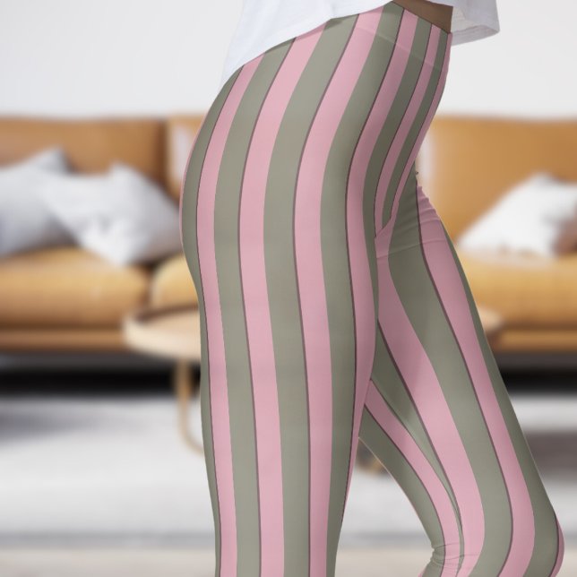 Legging Leggings-padrão Classic Corsilk e Pink Strip (Classic Corsilk and Pink Strip Pattern Leggings)