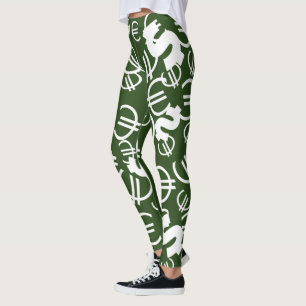 Legging Leggings-padrão de euro-dólares de dinheiro incrív