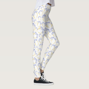 Legging Leggings-padrão de limão desenhadas à mão