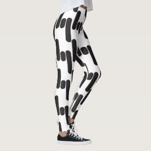 Legging Leggins brancos e pretos modernos e divertidos