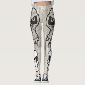 Legging Leggins de crânio de Halloween