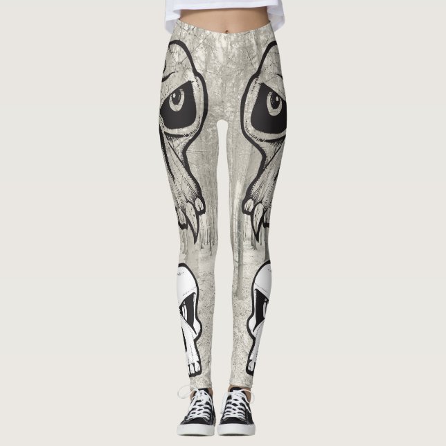 Legging Leggins de crânio de Halloween (Frente)