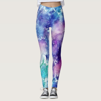 Legging Leggins de espaço de aquarela