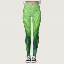 Leggins de Folha Verde