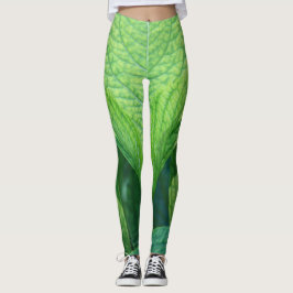 Legging Leggins de Folha Verde