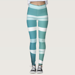 Legging Leggins de Verão Azul-Claro com Leggins Violetas