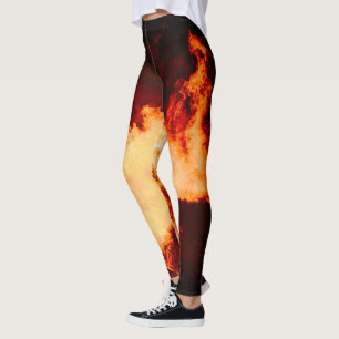 Legging Leggins do fogo do vulcão quentes!