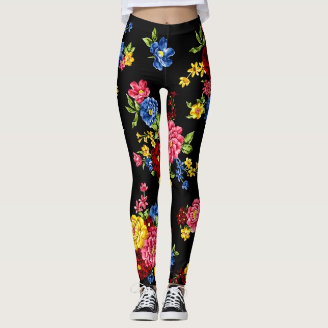 Legging leggins florais contemporâneos (Frente)
