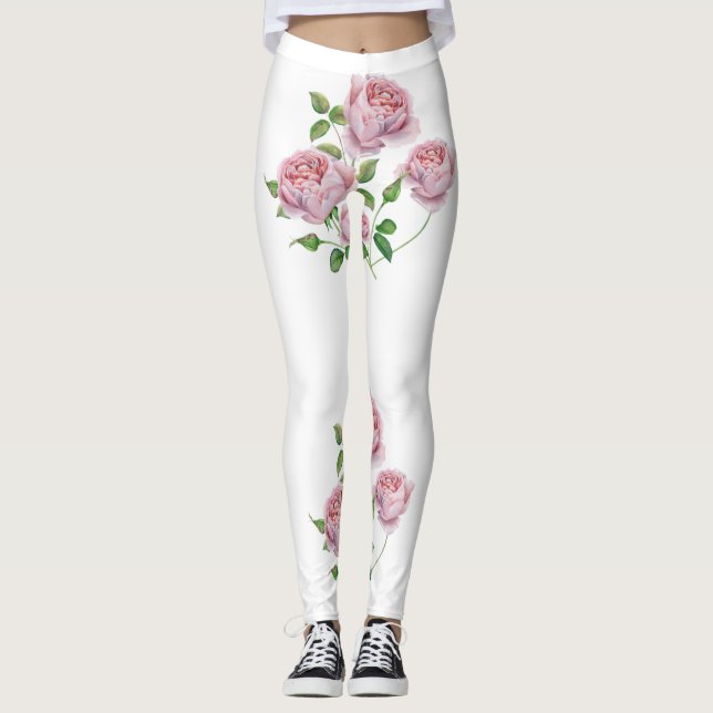 Legging leggins rosas a la acuarela (Frente)
