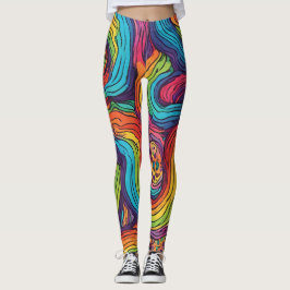 Legging Legigamentos com Padrões de cor do arco-íris