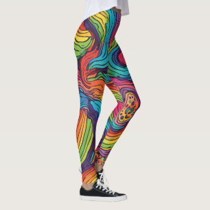 Legging Legigamentos com Padrões de cor do arco-íris