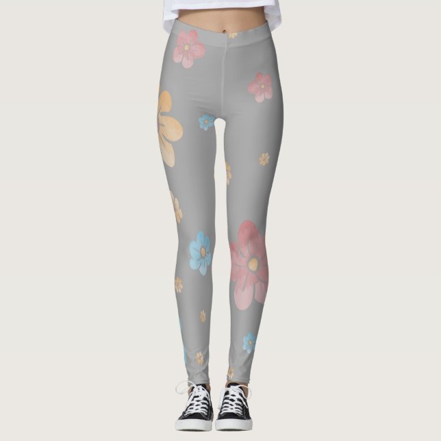 LEGGING LEGISLAÇÕES PASTEL FLORAL (Frente)