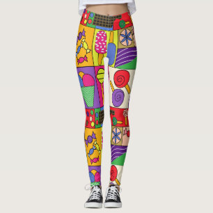 Legging Leguminosas brancas com amassas, sorvete, ícone de