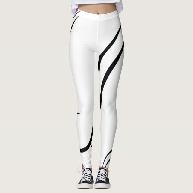 Legging Leguminosas Brancas Curvas - Fluxo Geométrico (Frente)