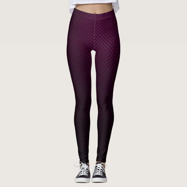 Legging Leguminosas com padrão de fibra de carbono preto r (Frente)