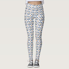 Legging Leguminosas com padrão floral claro