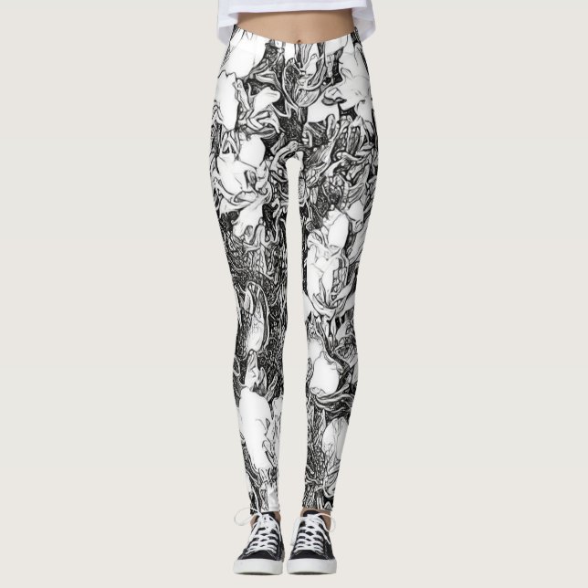 Legging Leguminosas Florais com Efeito Caneta (Frente)