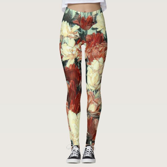 Legging Leguminosas Florais com Efeito de Ilusão (Frente)