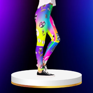 Legging Leguminosas Metálicas Radiantes Brilhantes