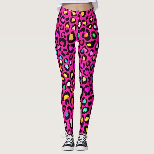 Legging Leguminosas para impressão de leopardo (Frente)