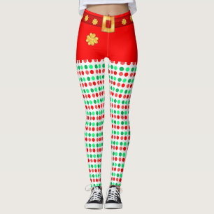 Legging Leguminosas pontilhadas de Natal bonitas