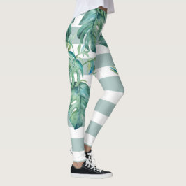 Legging Leguminosas Tropicais Saltas Monstera