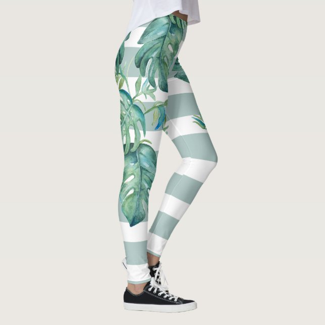 Legging Leguminosas Tropicais Saltas Monstera (Direita)