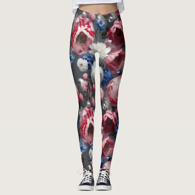 Legging Leguminosidade Floral em Movimento (Frente)