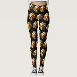 Legging Lei de Atração de Bares Dourados Bling Black
