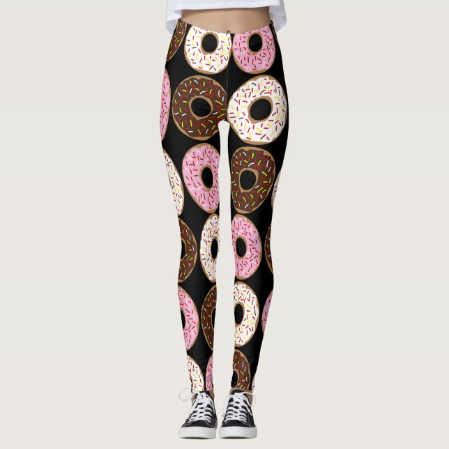 Legging leite de morango legumes de rosquinha de chocolate (Frente)