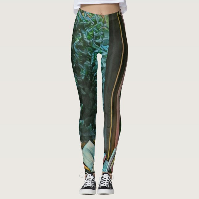 Legging Leitura de presente de trabalho de arte (Frente)