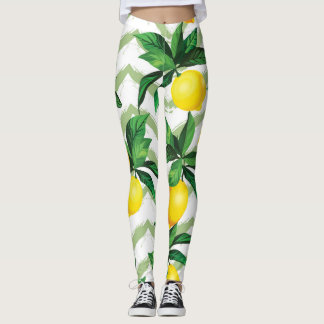 Legging Lemon zigzag: modelo desenhado à mão.