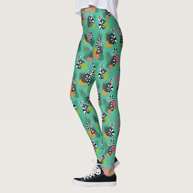 Legging Lemures Tropicais - Aquamarine (Esquerda)