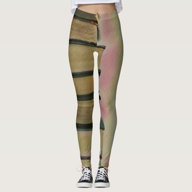 Legging Lendo decodificações de parede (Frente)