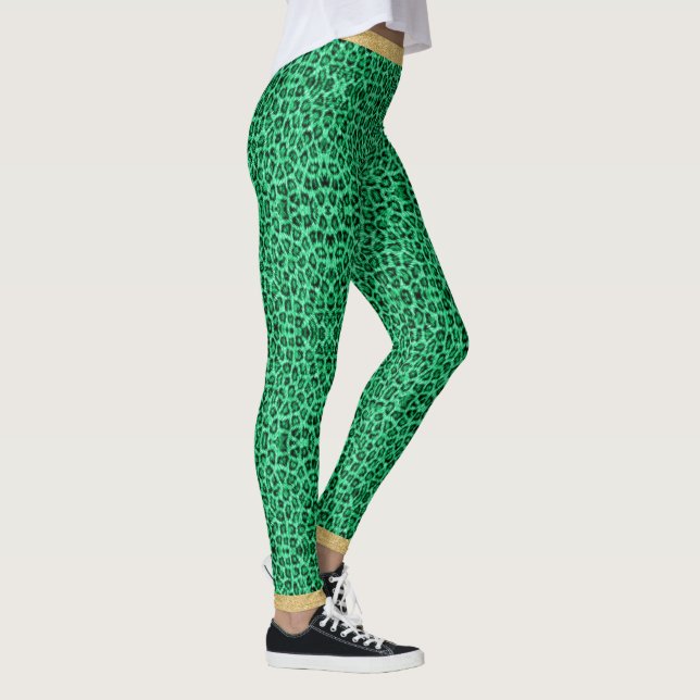 Legging Lente-leopardo Verde de Longa Distância Lente-Dour (Direita)