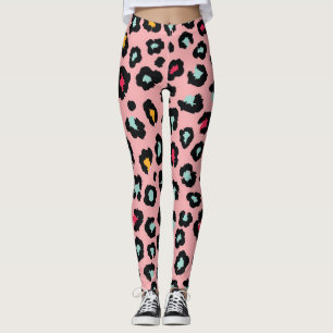 Legging Leopard Exótico: Diversão Colorida Sem Costura.