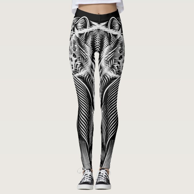 Legging Leopard Line Flow – Artistic Black & White (Frente)
