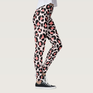 Legging Leopard Orange Beige Negro