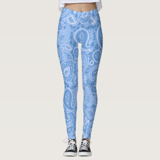 Legging Leopard Paisley Seamless Pattern Blue elegant Yoga