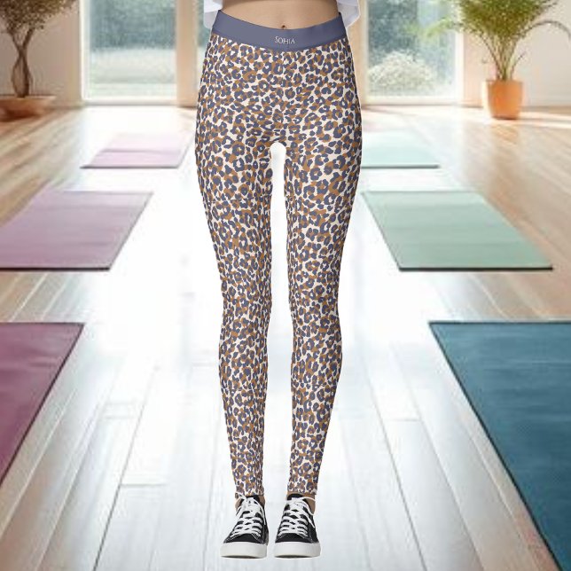 Legging Leopard Print-Blue e Brown- (Leopard Print-Blue and Brown- Leggings )