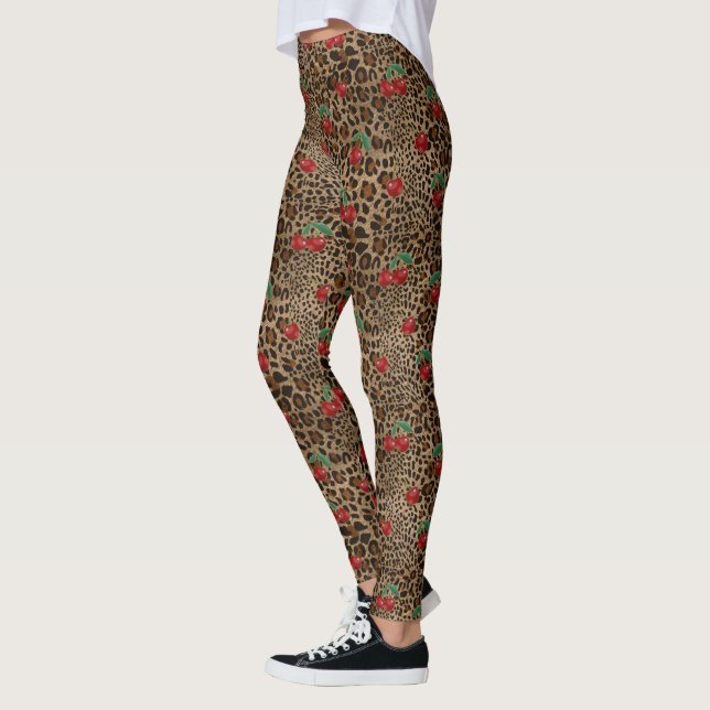 Legging Leopard Print Red Cherry Pattern (Esquerda)